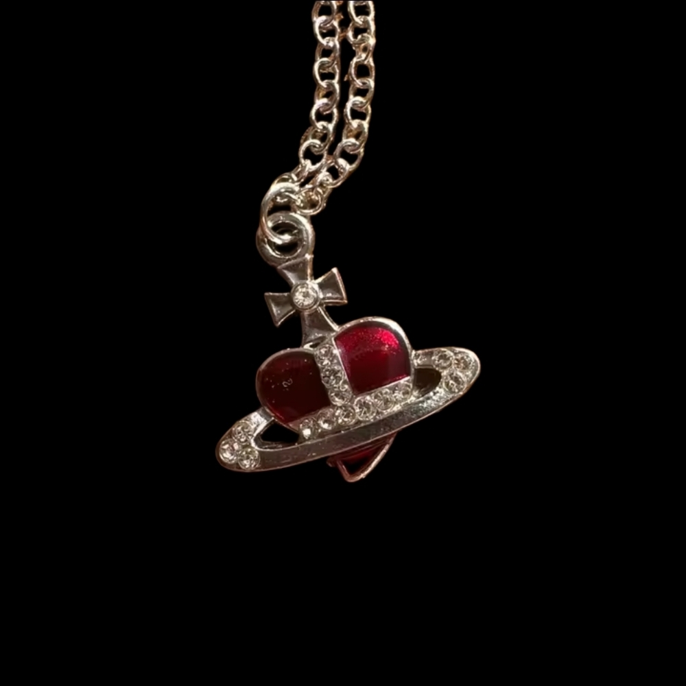 Vivienne Westwood Red Heart Pendant Necklace